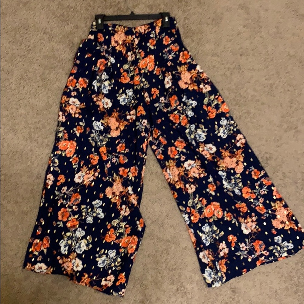 Flowy floral pants